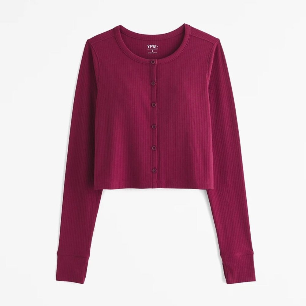 Abercrombie and Fitch YPB Active Rib Cardigan Size Small 23516